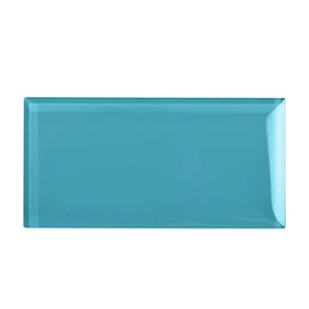 Apollo Tile Sample of 3X6 Aquamarine Glossy Subway Glass Tile 5 Sq.Ft. APLA9904136EC106 Sample